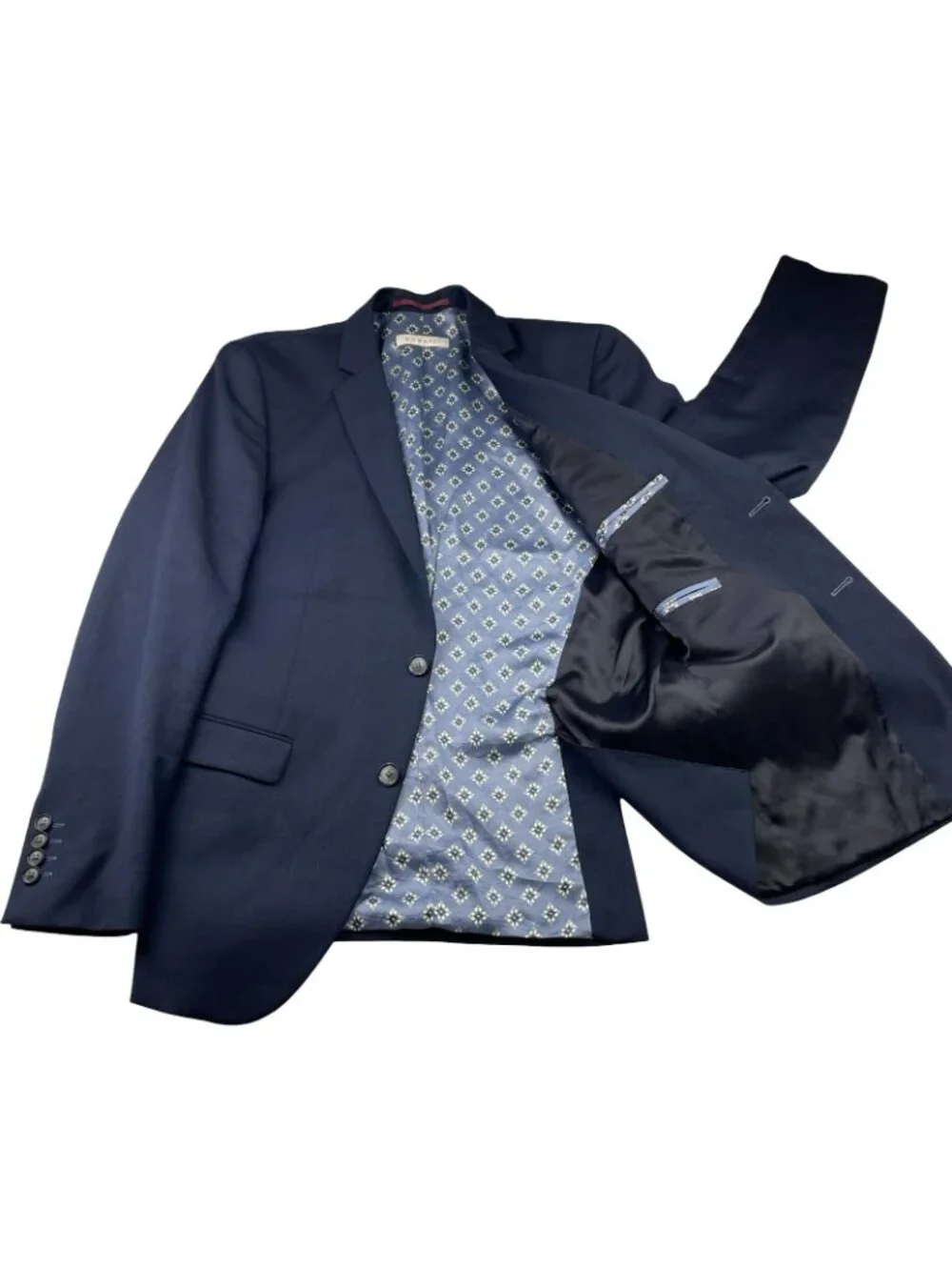 Bugatti Men’s Wool Blend 2-Button Blazer Navy Blue • 40R US | 50 EU